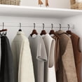thumbnail image 5 of ANPOO Large 3 Doors Armoire Wardrobe Closet with LED Lights & Hanging Rods,70.9" White Louver Door Wardrobe Armoire with 3 Drawers,LED Large Armoire Storage with Multi-Layer Shelves, 5 of 9