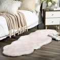 thumbnail image 1 of Soft Fluffy Plush Faux Fox Fur Shag Rug, Home Decor 2 x 6 Feet, White Pink, 1 Pack, 1 of 6