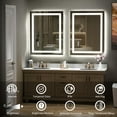 thumbnail image 2 of LED Mirror for Bathroom x Backlit + Front Lighted Bathroom Mirror with Lights HighDensity Double Light Strips Colors ShatterProof Fog and Brightness Memory, 2 of 8