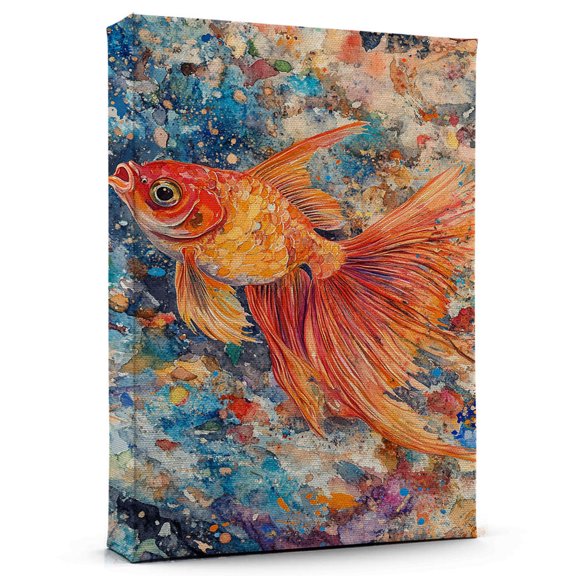 Goldfish Fantail Canvas Wall Art Animal Decor, Goldfish Fantail Canvas Prints Wild Animal Artwork for Living Room Bedroom Office 190HD431