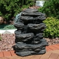 thumbnail image 5 of Sunnydaze Rocky Falls Resin Outdoor Water Fountain with Lights, 5 of 9