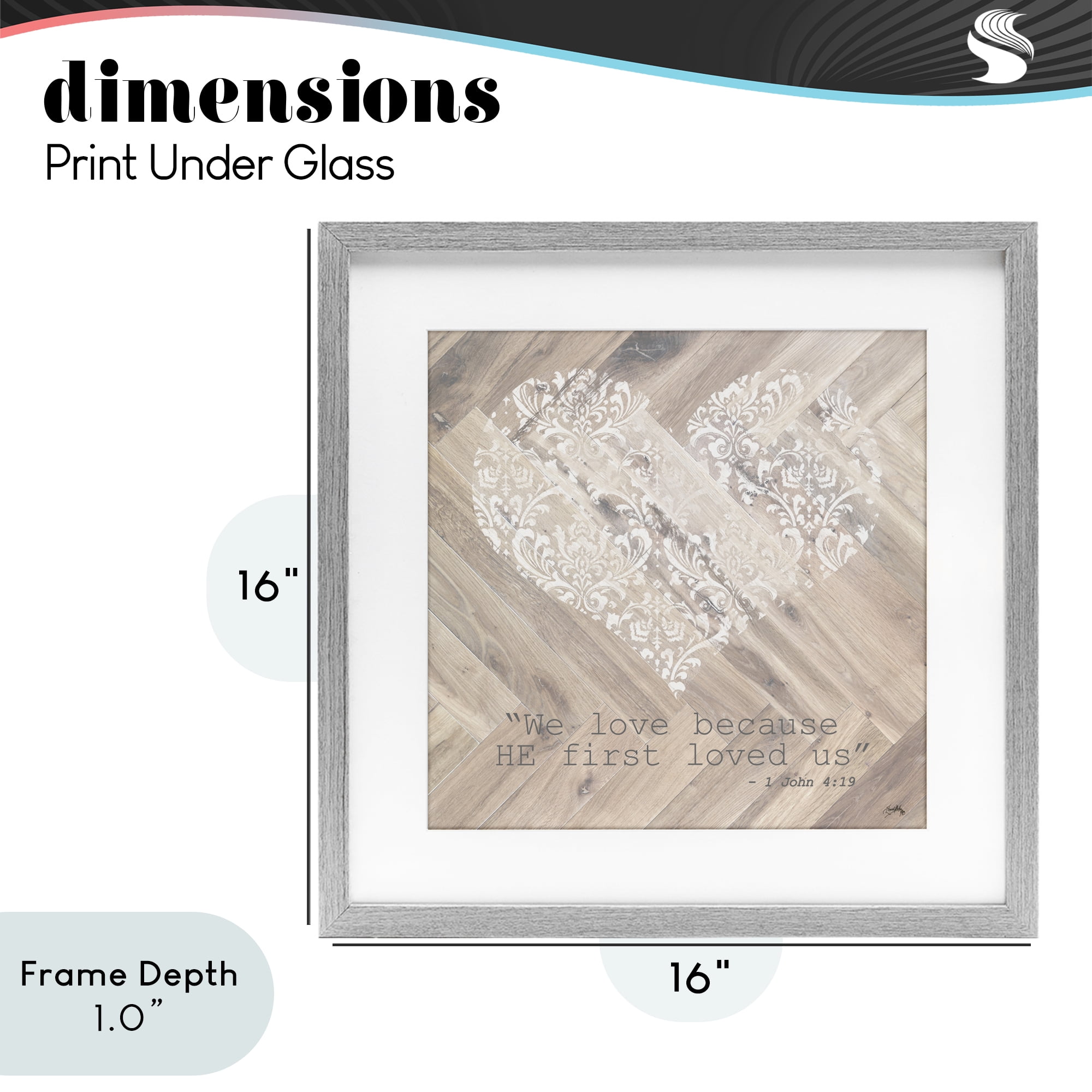 Stupell Industries He Loved Us First Gray Framed Print Under Glass, design by Elizabeth Medley