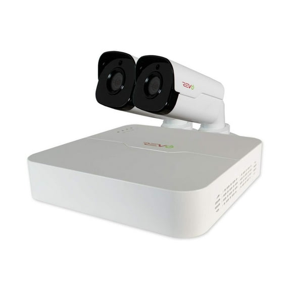 Revo Ultra HD NVR Surveillance System with Cameras-Size:4 Channel - 1TB,Style:2 - 4 Megapixel Weather Proof Cameras