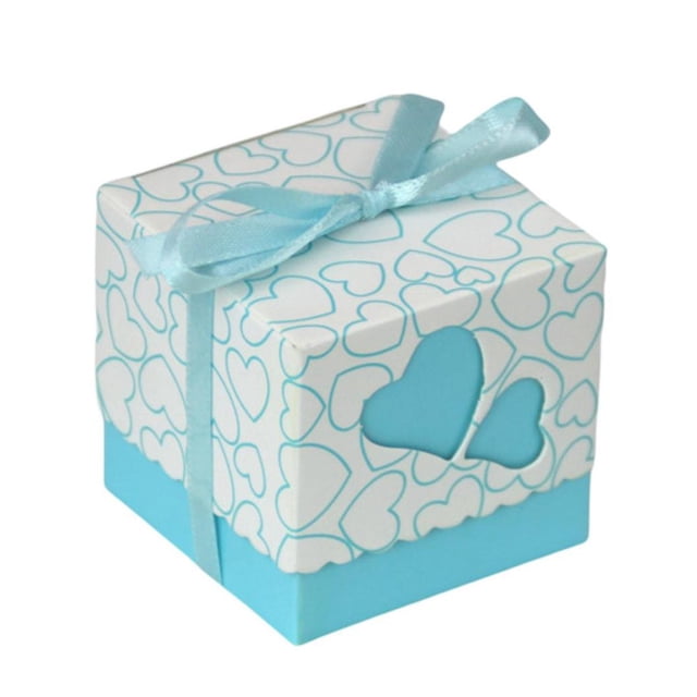 50Pcs Heart Box Multi-color Optional Detailed Eye-catching Delicate Exquisite Packaging Paper Wedding Party Candy Chocolate Container for Cookie