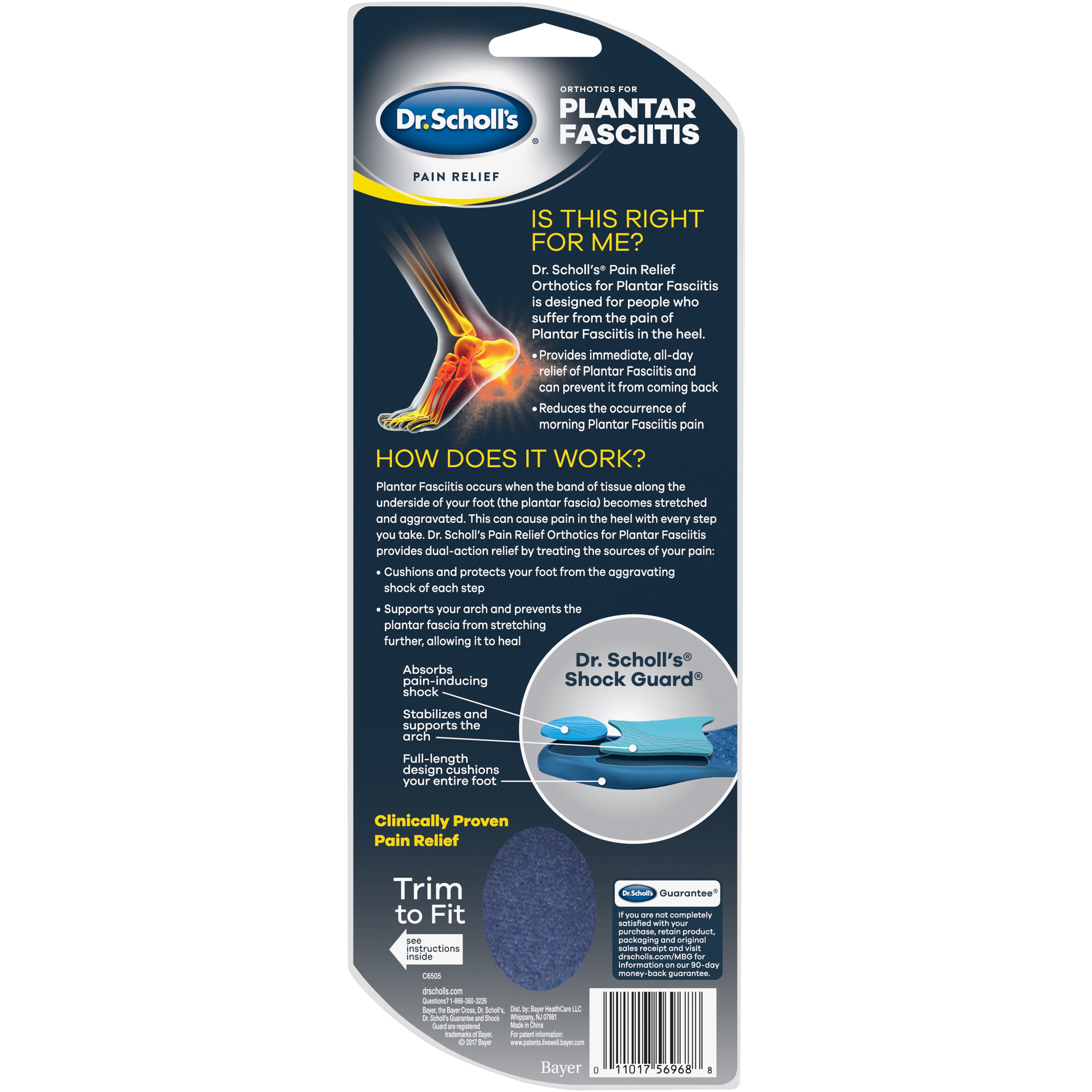 dr scholl's heel pain relief orthotics walmart