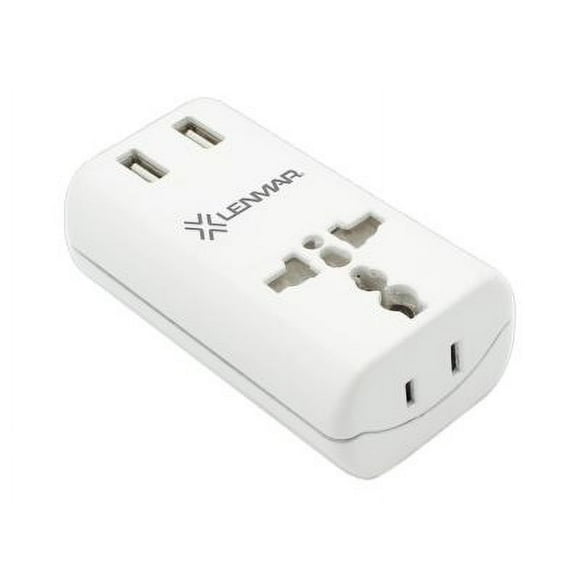 Lenmar World AC150USBW Adaptateur de Voyage - Adaptateur Secteur - AC 100-240 V - Blanc