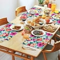 thumbnail image 2 of Bright Floral Bloom Table Mats Set of 4, Wrinkle Free Heat Resistant Flax Table Mats with Butterfly and Bee Pattern for Rustic Country Dining Room, 2 of 6