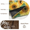 thumbnail image 5 of Spring Sunflower Area Rugs 3x5 ft You Are My Sunshine Brown Wood Striped Washable Rug Non Slip Indoor Carpet Absorbent Floor Mat for Living Room Bedroom Dining Room, 5 of 9