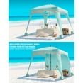 thumbnail image 3 of OutdoorMaster Beach Cabana with Fringe, Portable 6' x 6' Beach Canopy, Easy Set Up Beach Shelter, Included Side Wall, UPF 50+ UV Protection Sun Umbrella - for Kids, Family & Friends, 3 of 11