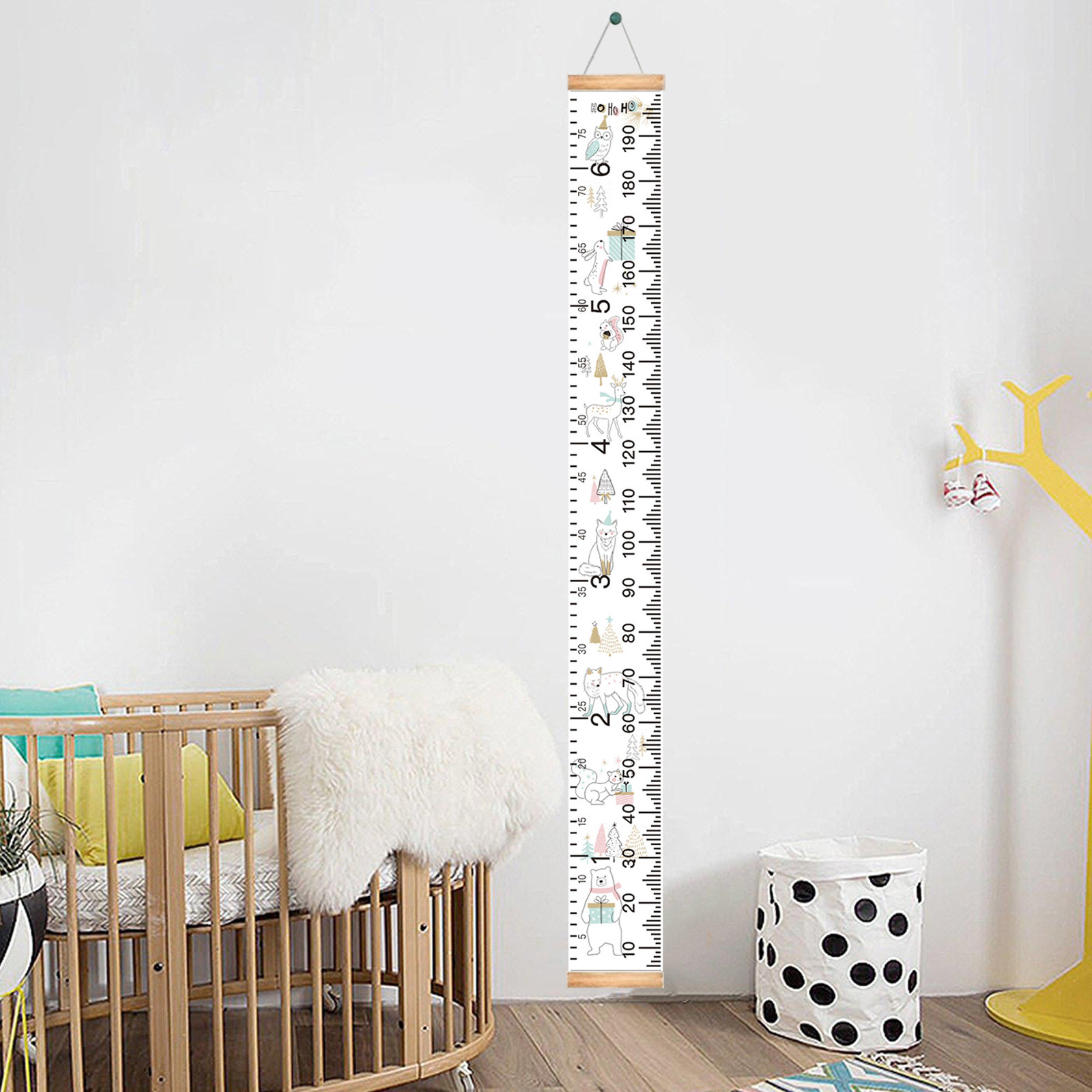 Hangs Baby Height Growth Chart Hanging Rulers Kids Room Wall Wood Frame ...