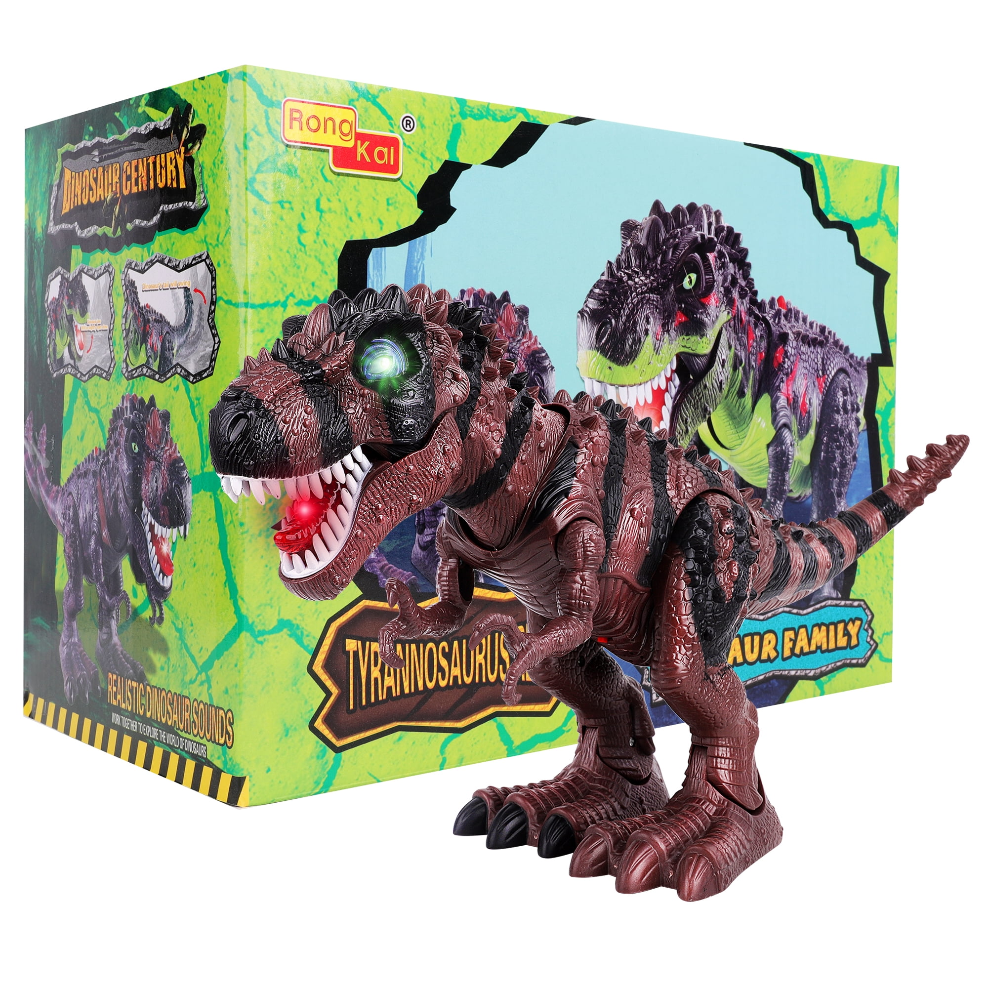 Joyin LED Light up Remote Control Dinosaur Walking Roaring Realistic Kid Toy for sale online 
