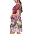 thumbnail image 2 of Lsque Watermelon Splash Realism Art Print Women's Casual Dress T-Shirt Summer Short Sleeve Scoop Neck Swing Dresses, 2 of 6