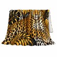 thumbnail image 2 of Dramatic Safari Leopard Jungle Wildlife, Dramatic Botanical Scene, Warm Flannel Blanket for Cabin and Lodge, Wildlife Lovers Housewarming Gift, Botanical Home Decor, 2 of 9