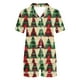 thumbnail image 5 of Puntoco Pijama de mujer con cuello en V y manga corta con estampado navideño, 5 of 5