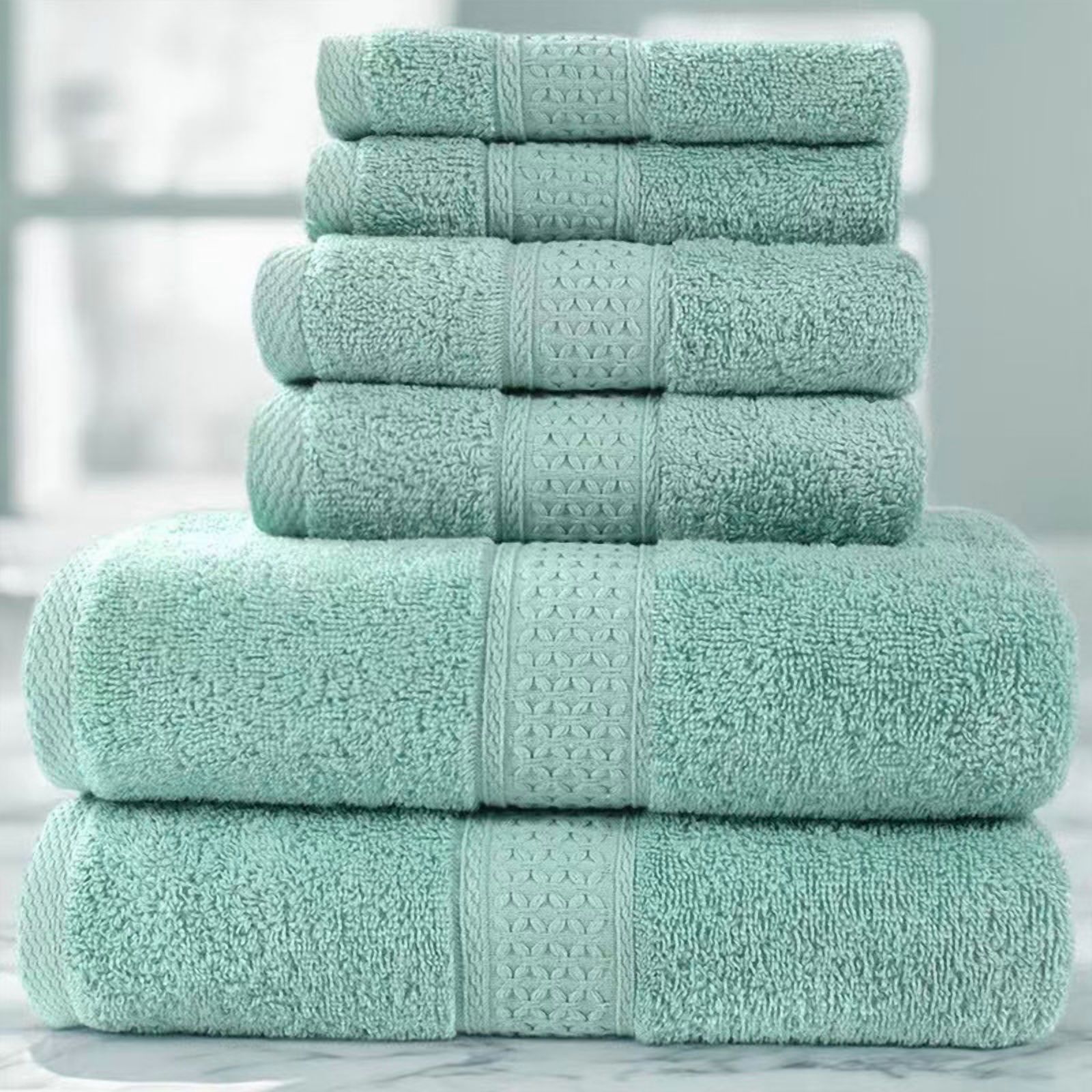 Muddy Cat Towels Luxury Bath Towel Set of 6 Pieces, 100% Turkish Cotton, Ultra Soft & Highly Absorbent for Everyday Use, 2 (700GSM) Bath Towels, 2 Hand Towels, 2Washcloths，Emerald Green