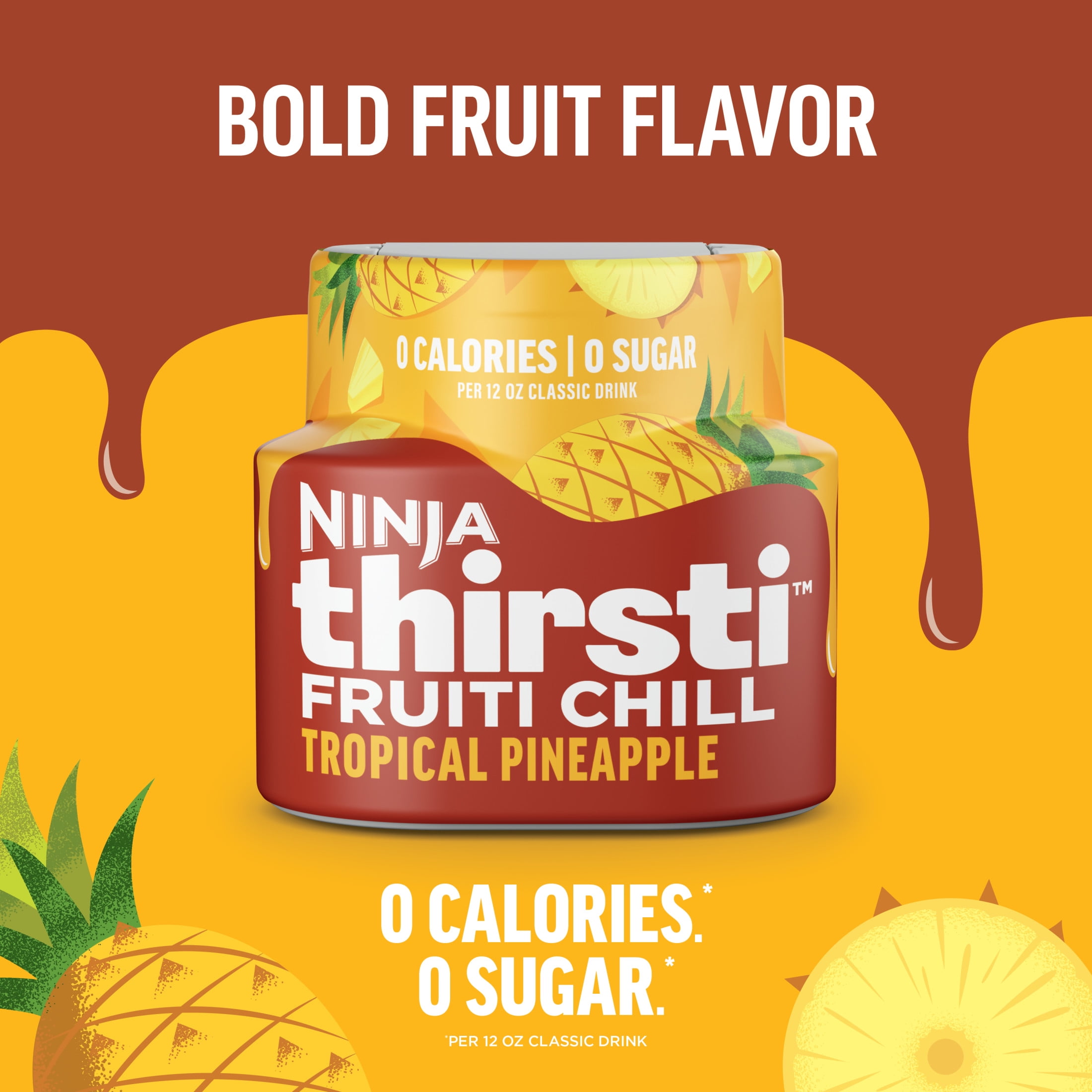 Ninja Thirsti FRUITI CHILL Tropical Pineapple Flavored Liquid Water Drops, 1 Flavor Pod, WCFTRCC61