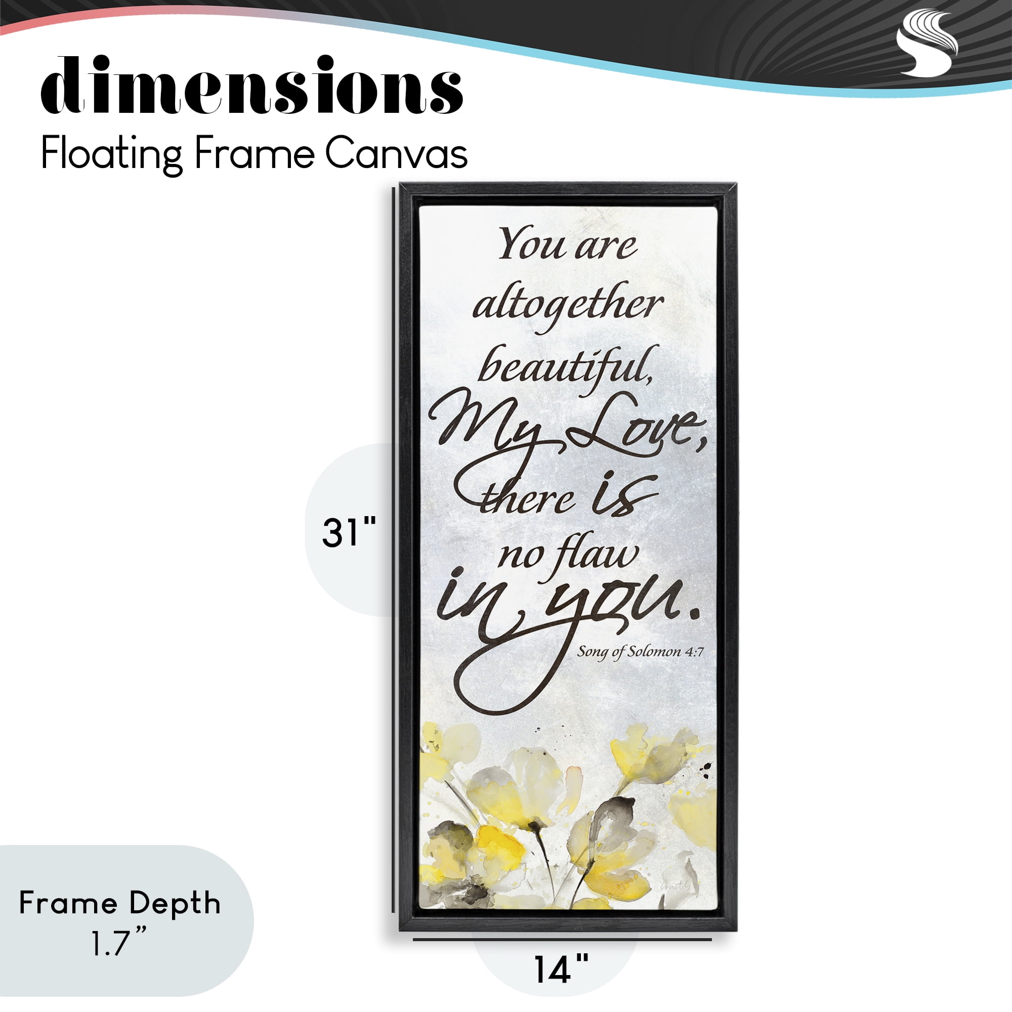 Stupell Industries There Is No Flaw In You Black Framed Floater Canvas Wall Art, design by Lanie Loreth