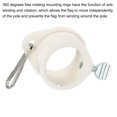thumbnail image 4 of uxcell Flag Pole Rings Mounting Clips Rotating Fasteners 29mm x 27mm White Pack of 4, 4 of 5