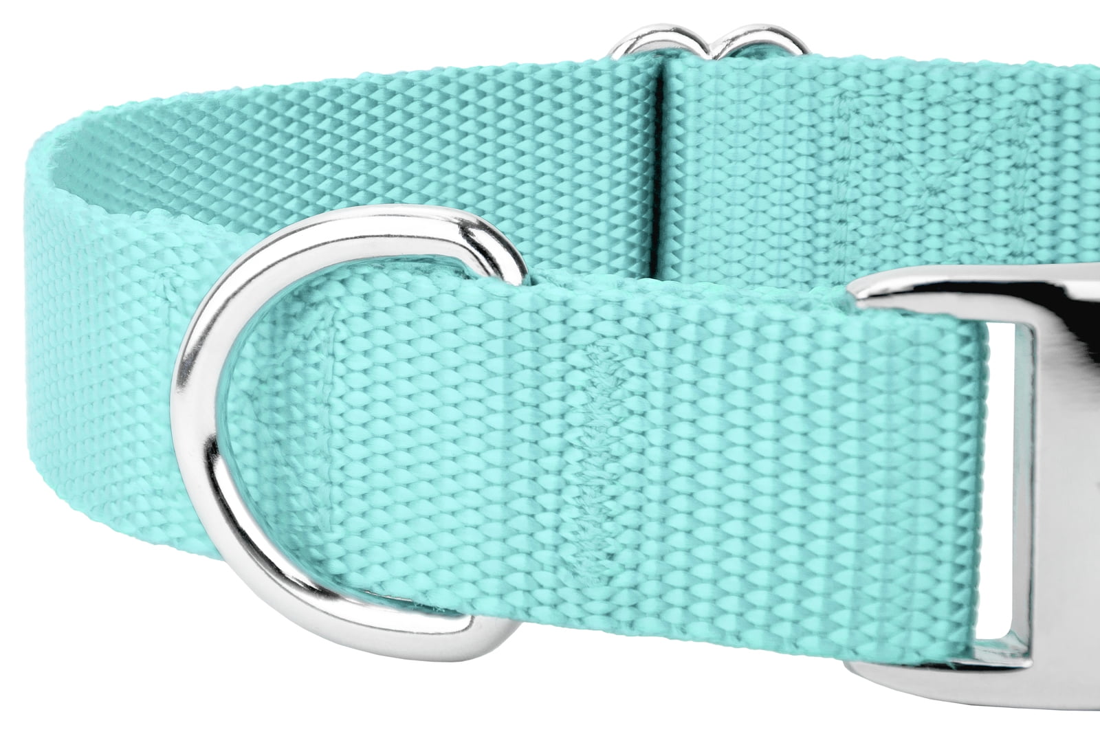 Country Brook Petz® Premium Nylon Dog Collar and Leash - Light Cyan, Medium