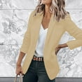 thumbnail image 2 of Gvdentm Women's Casual Blazers Open Front Long Sleeve Work Office Jackets Blazer Beige,S, 2 of 5