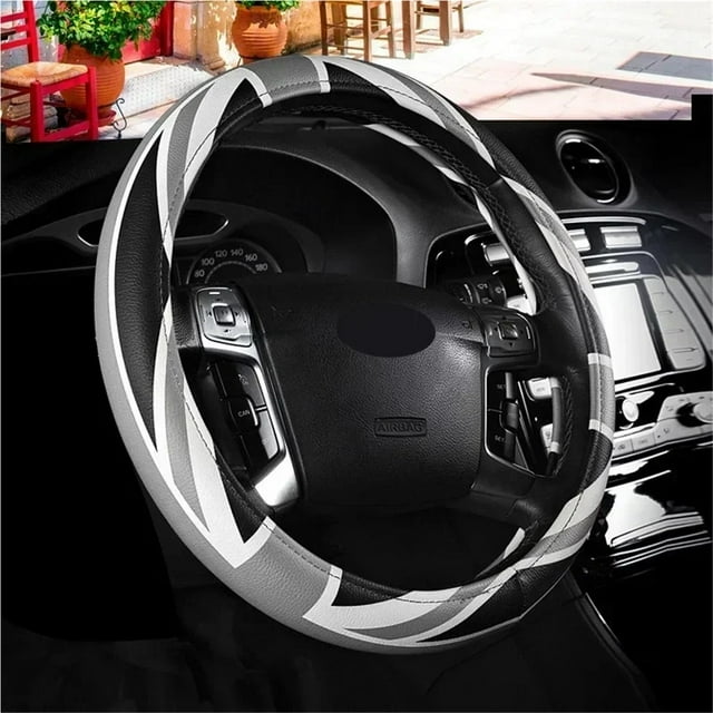 Fashionable Steering Wheel Cover with Comic Design,All Seasons Suitable for 38CM Diameter Steering Wheel,Car Steering wheel wrap