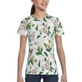 thumbnail image 4 of Fuzoiu Lilies Flowers Print Boys' Casual T-Shirt,Crewneck Undershirts,Boys Athletic Shirt,Short Sleeve T-Shirts for Outdoor Play, 4 of 7