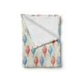 thumbnail image 2 of Vintage Soft Flannel Fleece Blanket, Dessert Theme Delicious Creamy Sugary Treats Illustration of Ice Cream, Cozy Plush for Indoor and Outdoor Use, 50" x 60", Eggshell Red and Blue, by Ambesonne, 2 of 6