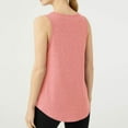 thumbnail image 4 of Wyobmus Womens Tank Tops Summer Sleeveless Runched Front Workout Tops Casual Lightweight Crewneck Irregular Hem Shirt Pink, 4 of 5