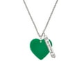 thumbnail image 2 of Delight Jewelry Acrylic 1" Green Heart Silvertone Be Strong and Courageous Bar Charm Necklace, 23", 2 of 4
