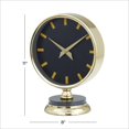 thumbnail image 3 of DecMode 11" Gold Stainless Steel Metal Clock with Black Face, 3 of 12