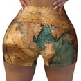 thumbnail image 2 of Picia Antique Map Adventure Scene Printed Workout Shorts for Women Seamless Scrunch Butt Lifting High Waisted Yoga Gym Booty Running Moisture-wicking Short Pants-Medium, 2 of 9