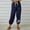 Navy, variant on Pants for Women Taper Ankle Length High Waisted Activewear Sweatpants Cotton Linen Print Athletic Fit Pants with Pockets