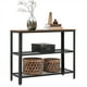 thumbnail image 4 of VASAGLE Mesa de Consola, Mesa de Pasillo con 2 Estantes de Malla, Aparador, para Salón, Pasillo, 101,5 x 35 x 80 cm, Metal, Diseño Industrial, Marrón Rústico Negro, 4 of 7