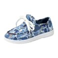 thumbnail image 3 of YOUYEDIAN Loafers for Women Versatile Round Toe Patchwork Print Fashion Slip On Comfy Lace-up Design Flats Casual Platform Outdoor Walking Shoes, 3 of 5