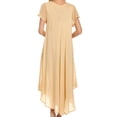 thumbnail image 2 of Sakkas Everyday Essentials Cap Sleeve Caftan Dress / Cover Up - Beige - One Size, 2 of 5