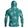 thumbnail image 6 of Men's UPF 50+ Sun Hoodie Long Sleeve Hooded Fishing Shirt Palm & Ocean Scenic Pullover Cooling Ice Silk Breathable Quick-Dry Moisture Wicking 4-Way Stretch for Commute Fishing Hiking Green M, 6 of 7