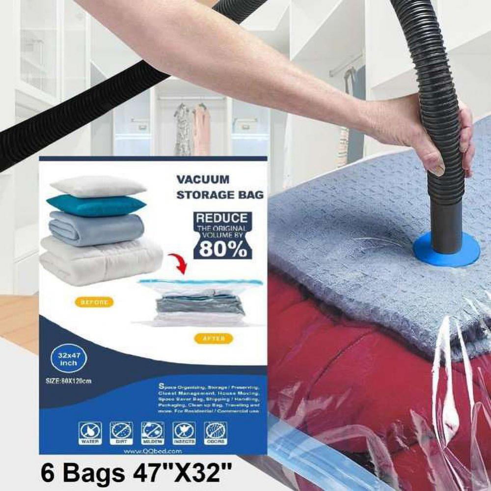 11x Heavy Duty Vacuum Storage Seal Bags Clothes Quilt Organizer w/ Vacuum Pump 