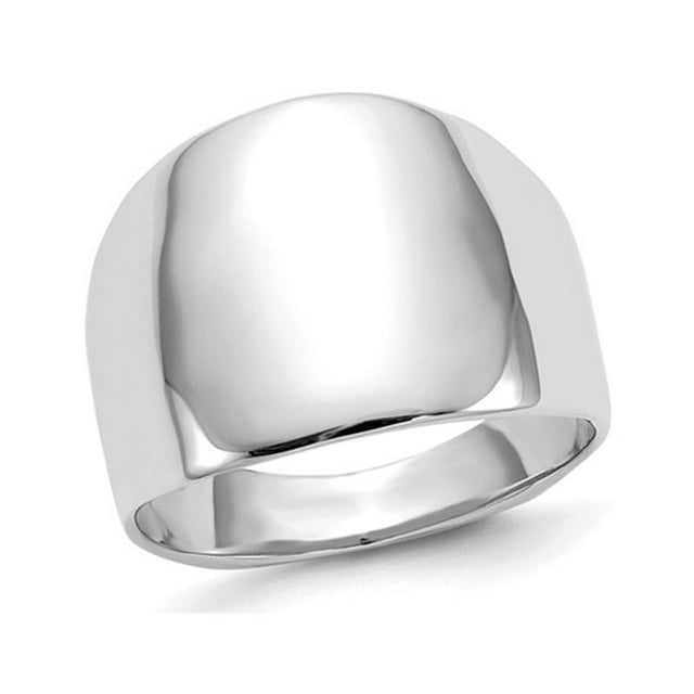 14K White Gold Polished Domed Cocktail Ring