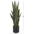 thumbnail image 3 of DecMode 36" Artificial Snake Plant in Black Porcelain Pot and Stone Details, 3 of 10