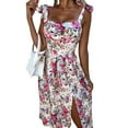 thumbnail image 1 of FASHIONWT Women Summer Printed Sexy Mid-Calf Sling Swing Vacation Resort Dress, 1 of 6