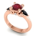 thumbnail image 2 of 2.50 Carat Wonderful Round Cut Red Ruby & Black Onyx Gemstone Engagement Ring for her Solid 14K Rose Gold Size 4.5 by Diamond-Capitals, 2 of 8