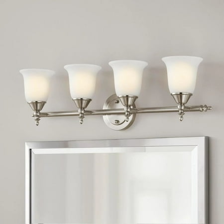 

Hampton Bay Olgelthorpe 4-Light Brushed Nickel Finish Bathroom Vanity Light Chrome (New Open Box)