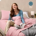 thumbnail image 3 of Juego de Sábanas de Vellón Acogedor Bare Home Vellón Polar Extra Suave Tamaño Twin Rosa Claro, 3 of 8