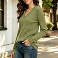 thumbnail image 5 of SHTXOZHI Women's Long Sleeve Tops Trendy Pullover Knitted V-Neck Shirts Casual Solid Color Fall Winter Base Layer Sweaters, 5 of 7