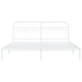 thumbnail image 4 of vidaXL Metal Bed Frame without Mattress with Headboard White 76"x79.9", 4 of 7
