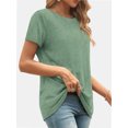 thumbnail image 5 of Womens Short Sleeve Basic Shirts Crewneck Tees Loose Fit Fashion Tops Casual Summer Clothes, 5 of 7