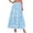 A Blue, variant on Womens Dresses Plus Size Ndbuld Womens Summer Fashion Printed Elastic Waist Drawstring Double Pocket Skirt A-line Half Length Skirt Green XXL