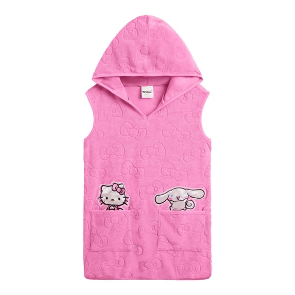 Hello Kitty Big Girls' Sleeveless Hooded Swim Coverup Pink Cinnamoroll