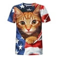 thumbnail image 4 of KeShDi Summer Mens Tee Shirts Men Casual Fashion Printing Round Neck Pullover Fitness Sports Shorts Sleeves T Shirt Blouse Blue 3X, 4 of 5