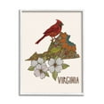 thumbnail image 4 of Stupell Industries Virginia Cardinal Bird Intricate Dogwood Floral Pattern Graphic Art White Framed Art Print Wall Art, Design by Valentina Harper, 4 of 5